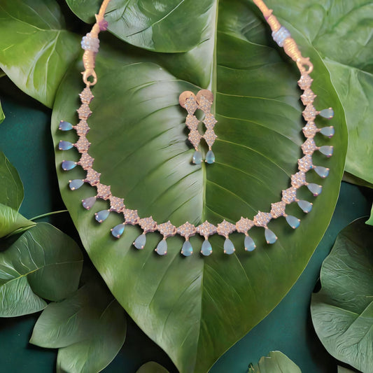 ZEN SEAGREEN NECKLACE WITH EARRINGS