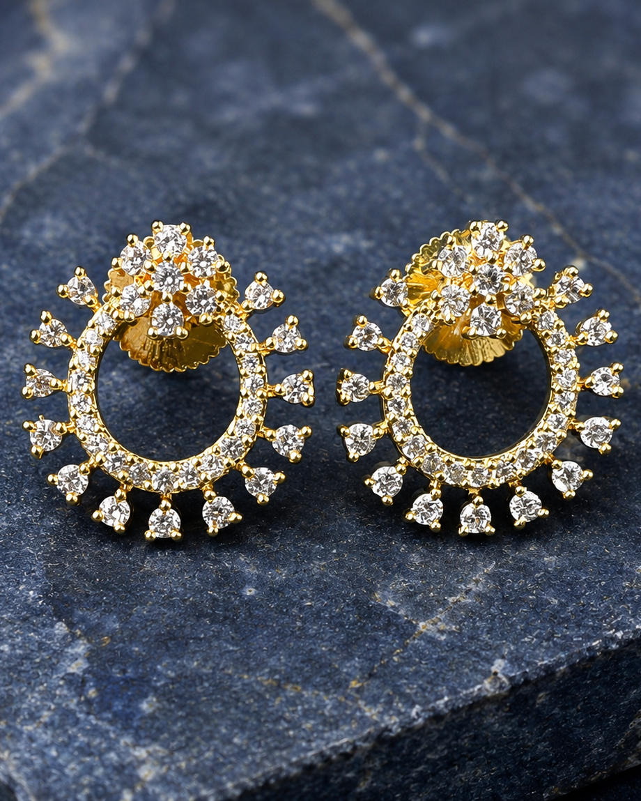 AD Floral Circle Earrings