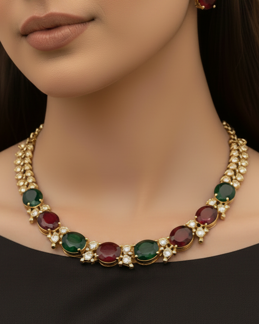 Red & Emerald Inspired Necklace