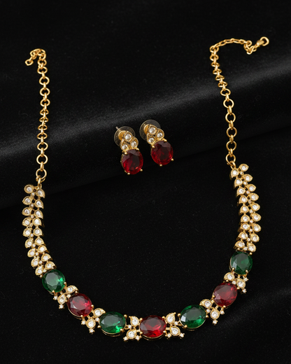 Red & Emerald Inspired Necklace