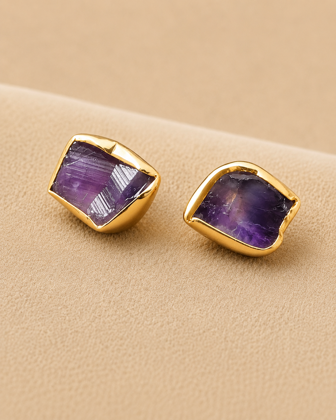 Amara Raw Amethyst Bar Necklace Set