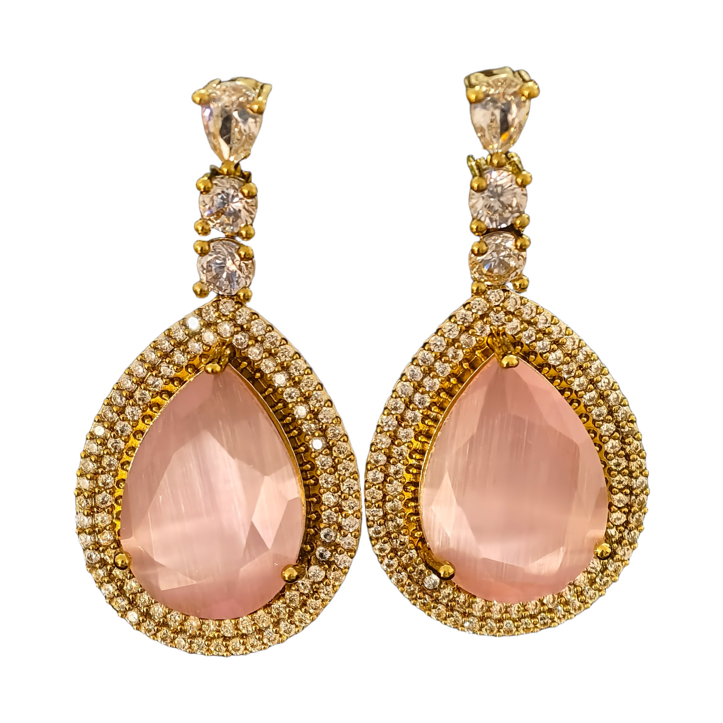 Elsa Teardrop statement Green Party Necklace