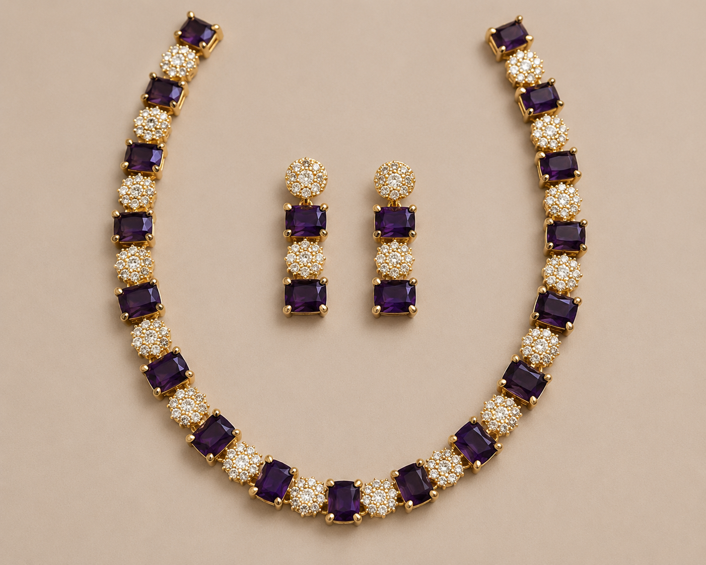 Midnight Bloom CZ Necklace