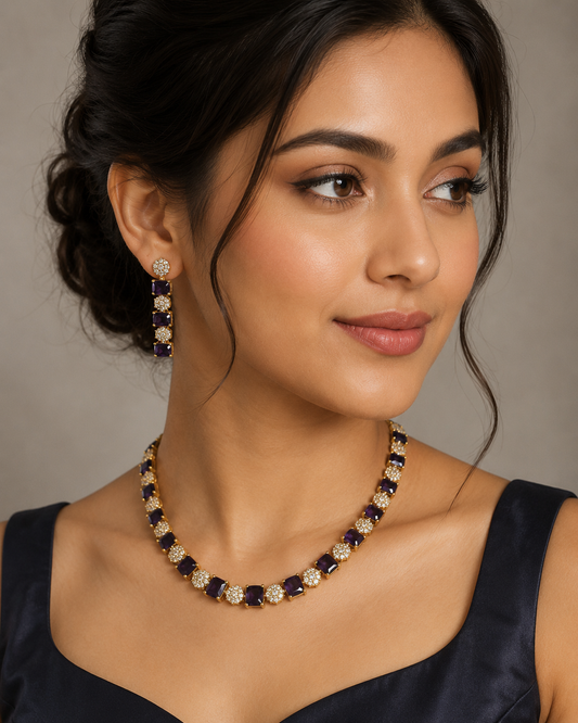 Midnight Bloom CZ Necklace