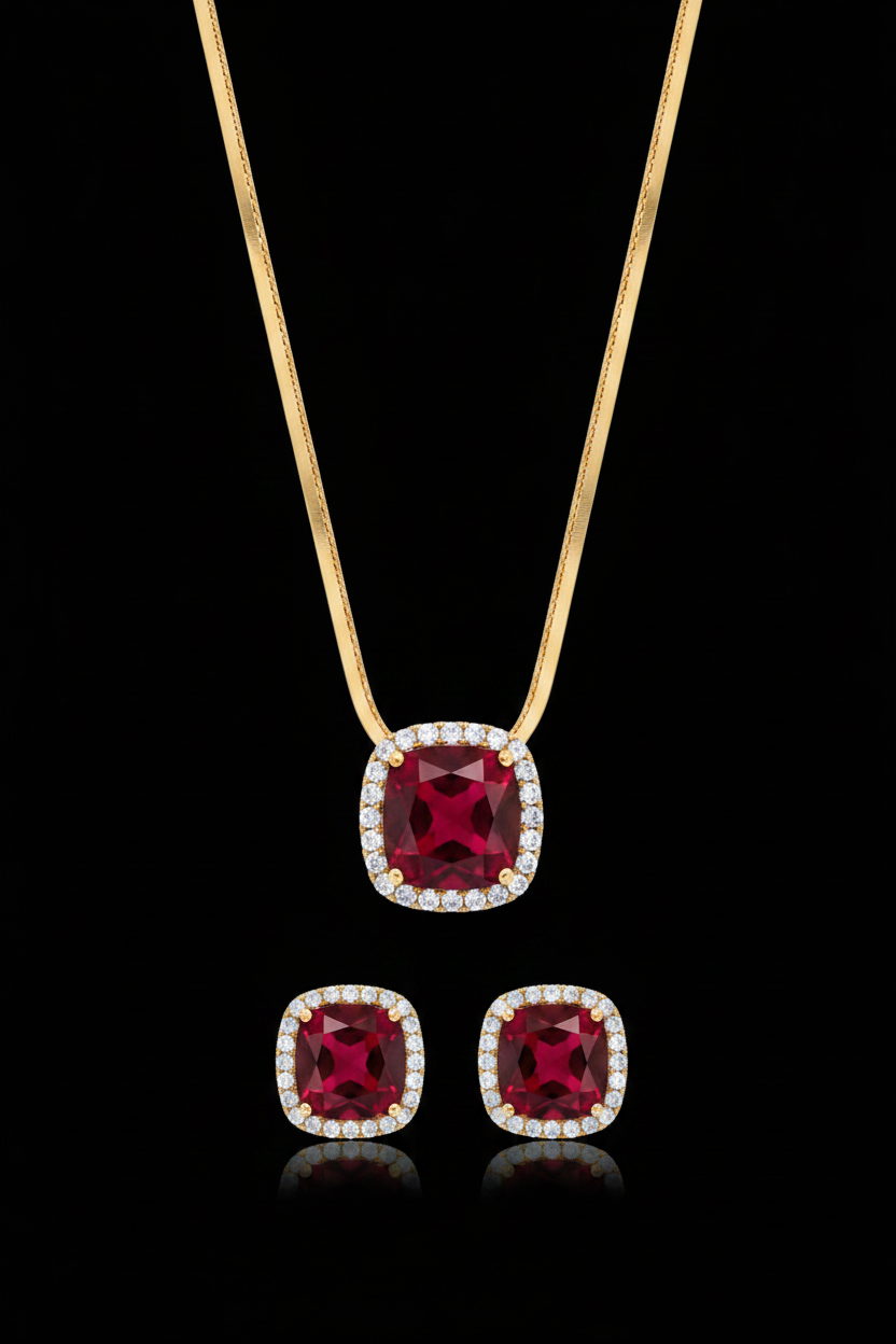Classic Gem Stone Choker Necklace - Black Background 2:3