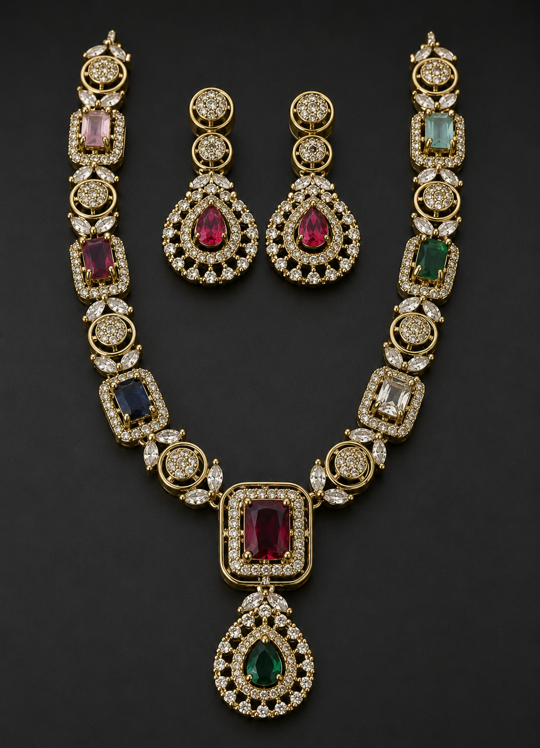 Multi Stone CZ Necklace