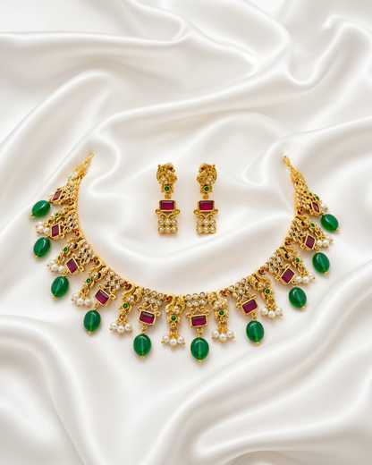 Emera Emerald Royal Golden Necklace