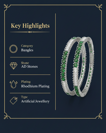 Emerald CZ Bangles – Key Highlights 4:5