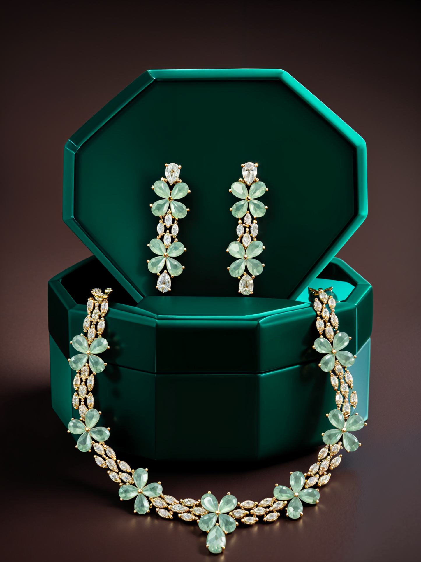 Niza CZ Aqua Green Necklace