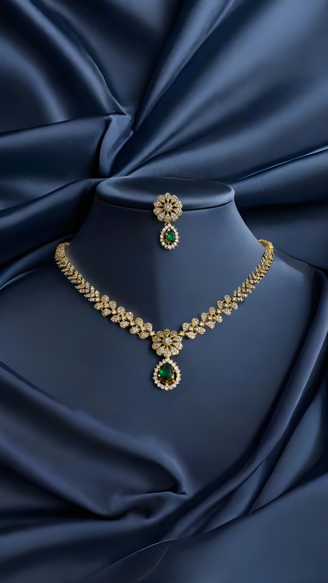 Aliya AD stone Necklace Diamond Replica