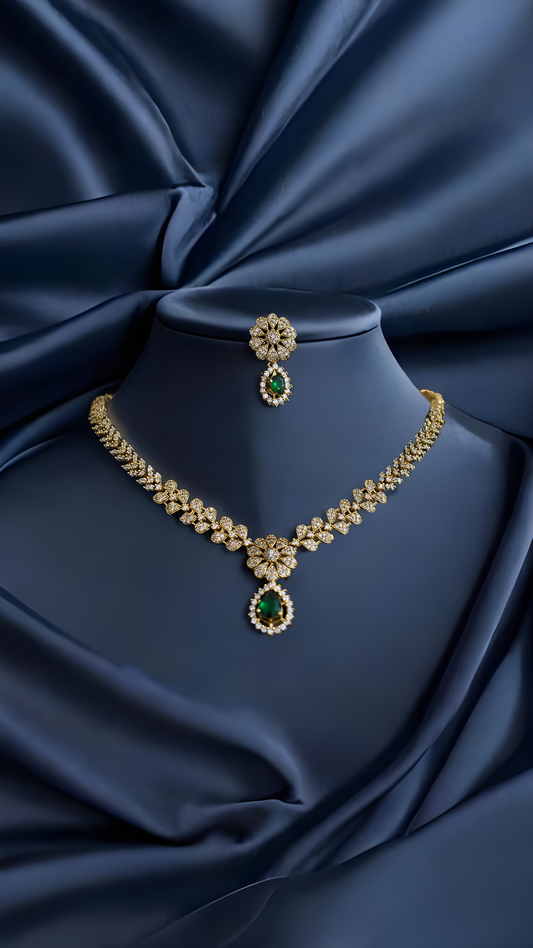 Aliya AD stone Necklace Diamond Replica