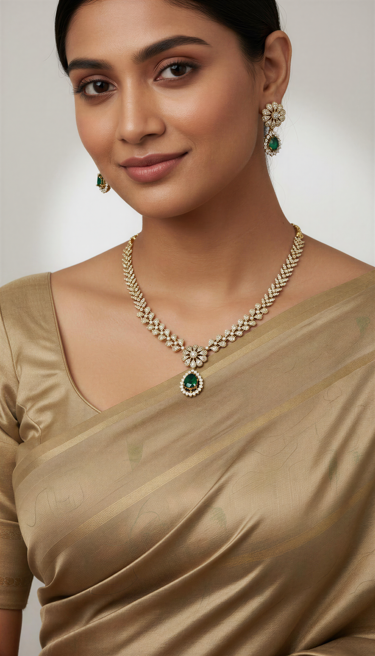 Aliya AD stone Necklace Diamond Replica