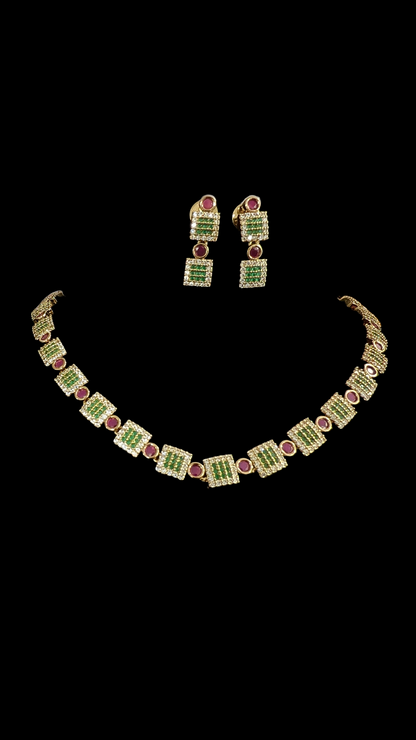 Zyra Square Motif AD Necklace