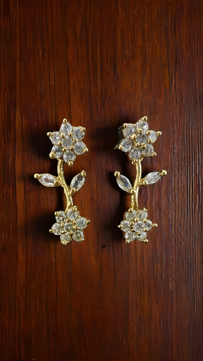 Roshiya CZ Leaf & Bloom Necklace