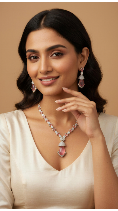 Madhuri Royal Victorian AD Necklace & Earrings