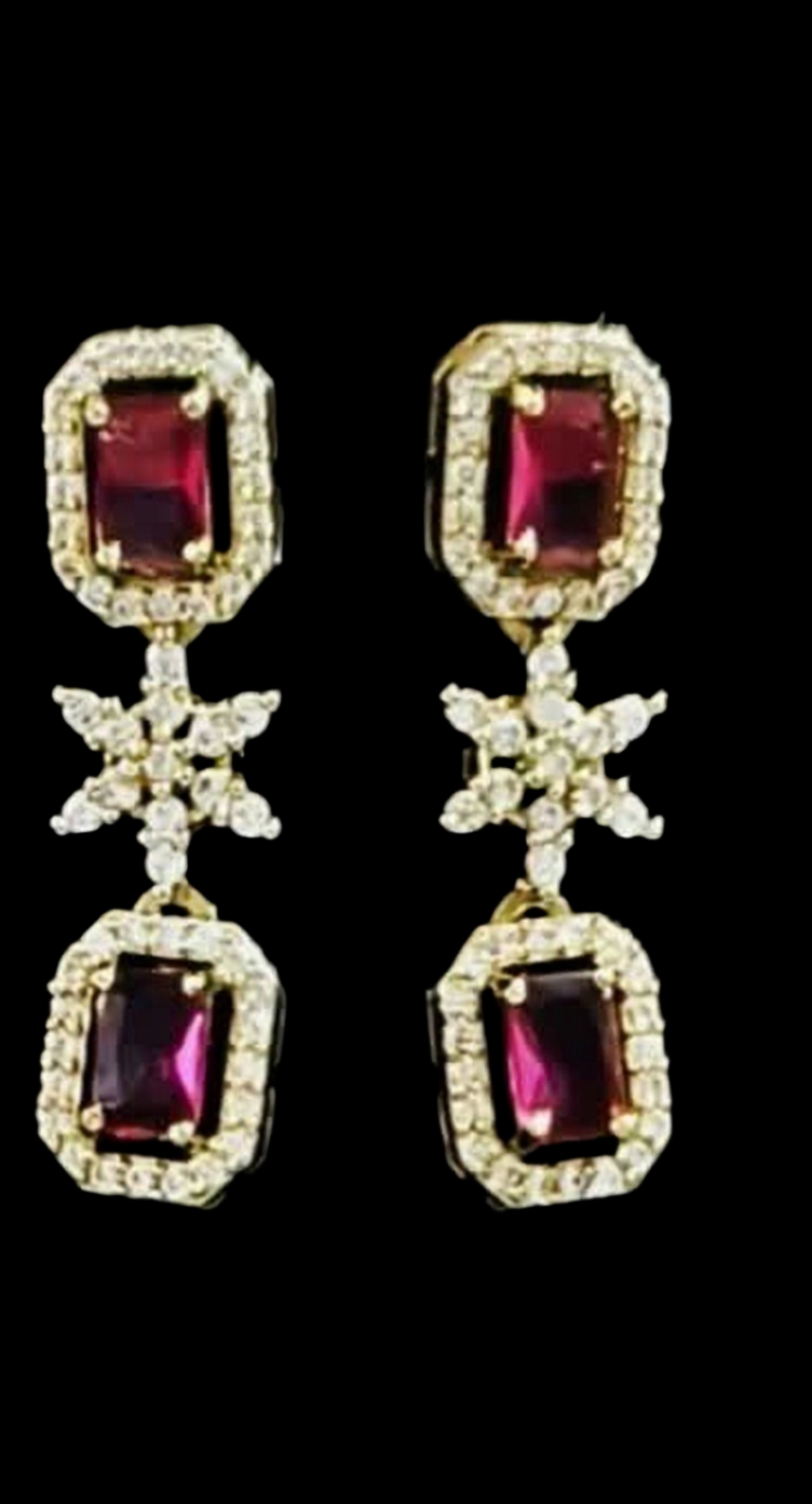 Nita CZ Multistone Long Necklace  A replica of Diamond necklace