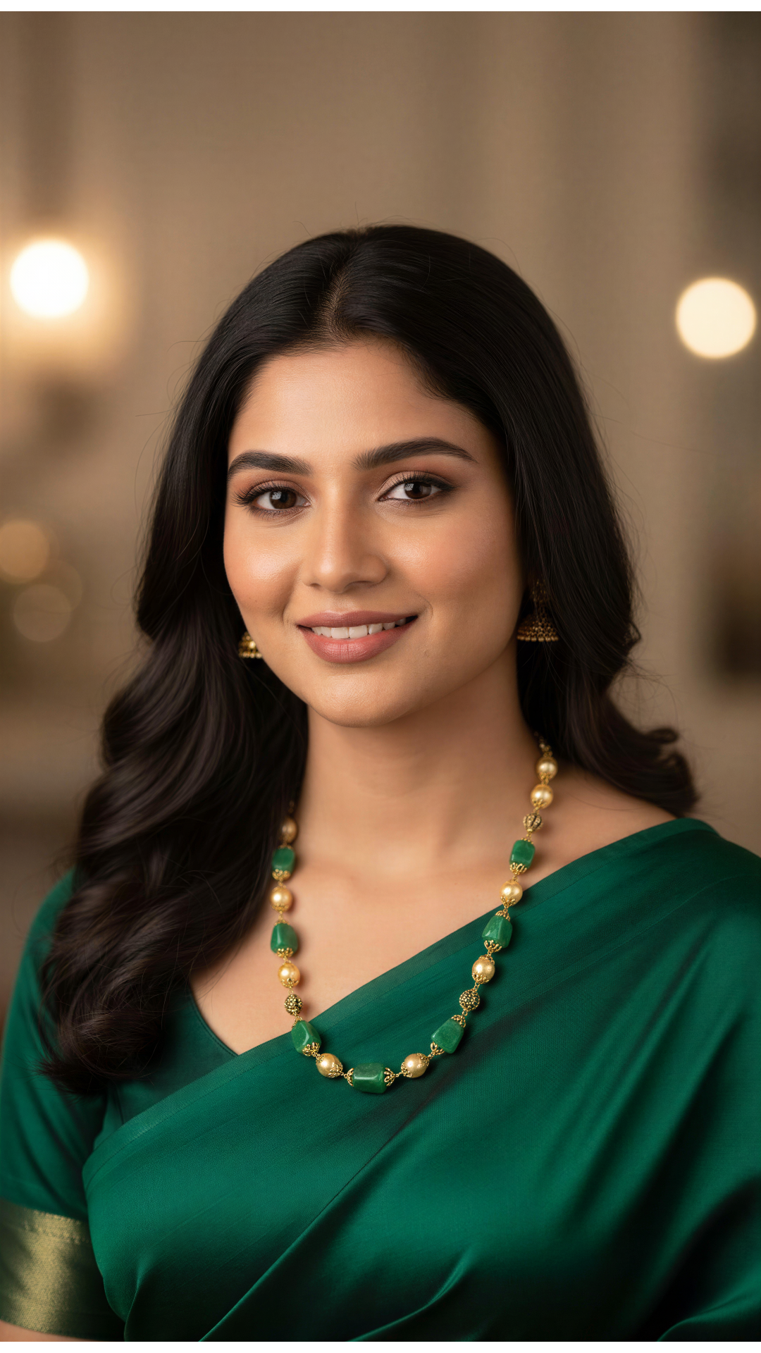 Sakhi Green Beads Necklace