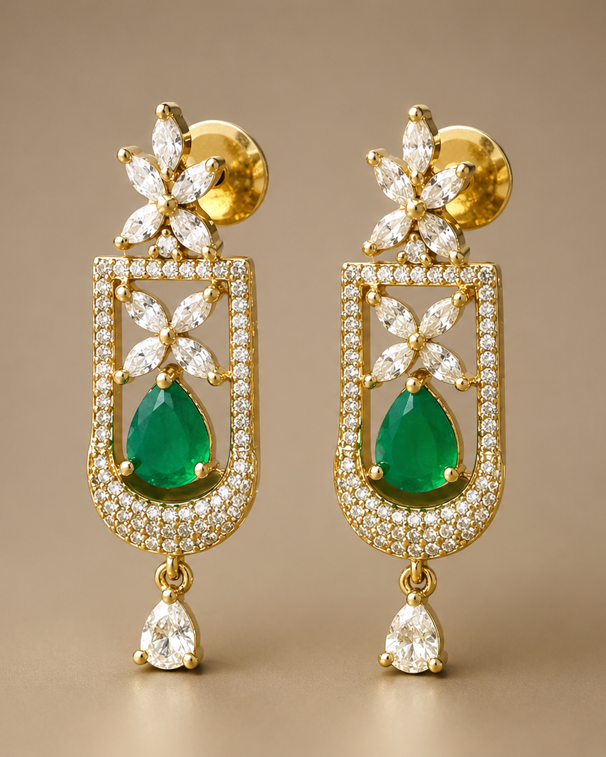 Sonakshi Emerald & White Chocker Necklace
