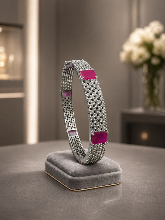 Diamond Replica Ruby Stone Bangle