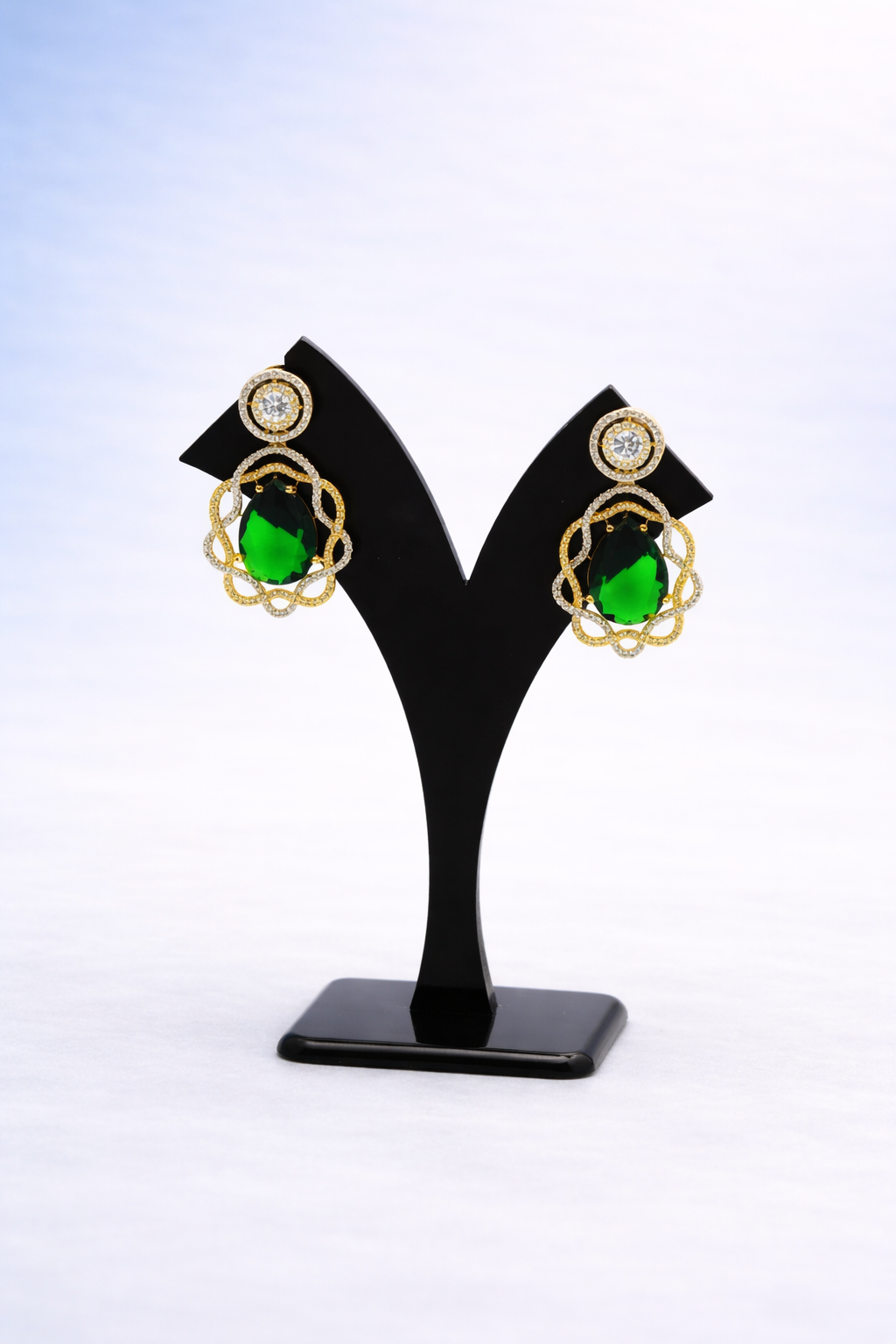 Zaya Green Two -Toned AD Statement Premium Necklace