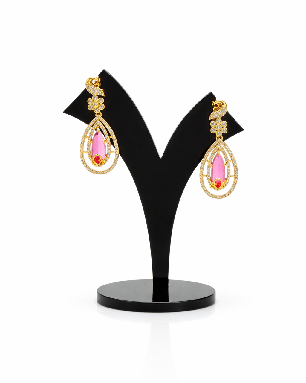 Nia Double layer Chain & Pear Pendant Set