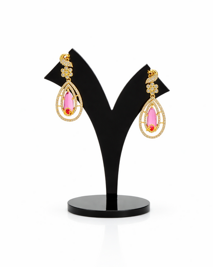 Nia Double layer Chain & Pear Pendant Set