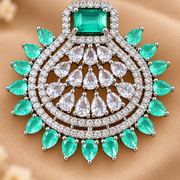 Rhodium-Plated CZ Maang Tikka (Nettichutti)