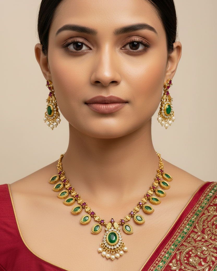 Antique Green Mango Necklace