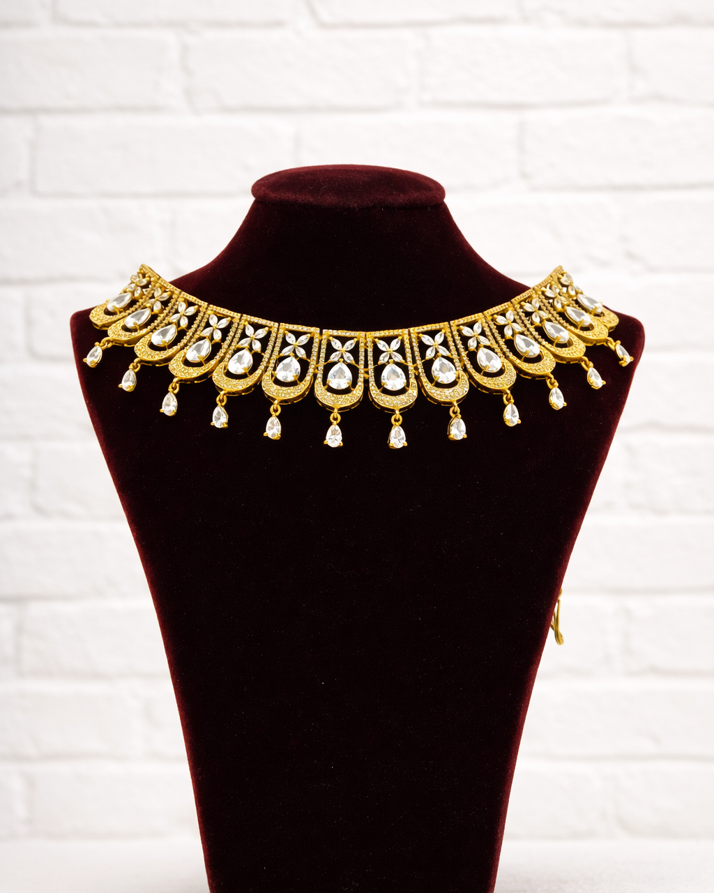 Sonakshi  Premium White AD Choker Necklace