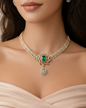 Monalisa Emerald Green Interchangable Necklace Set