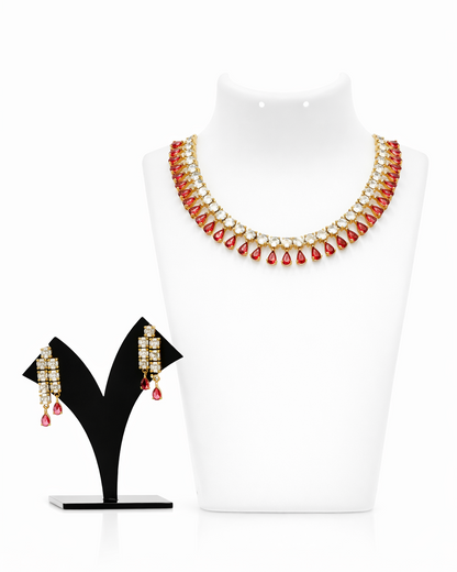 CZ Tear drop Stone Party wear Necklace