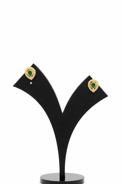 Invisible Necklace with Ruby & Emerald Green Pendant