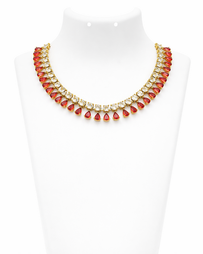 CZ Tear drop Stone Party wear Necklace
