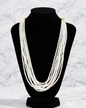 White Multi stranded Beaded Necklace