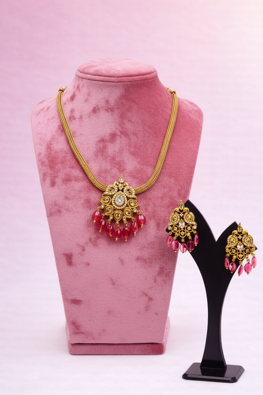 Nutan Pink Adyal Necklace