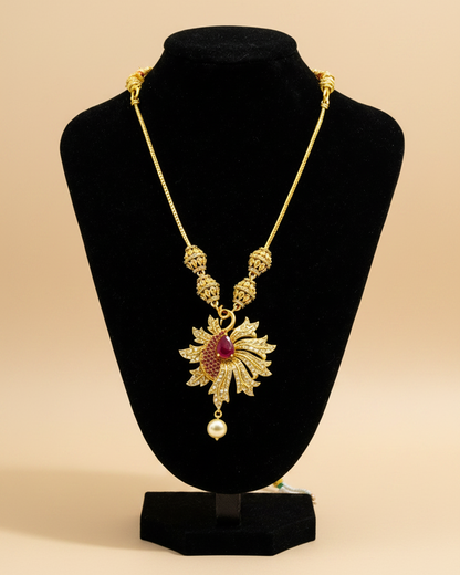 Swati Swan CZ Pendant Necklace set
