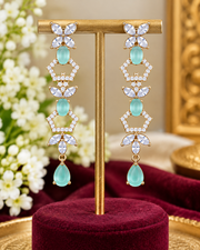 Green & White CZ Partywear Necklace Set