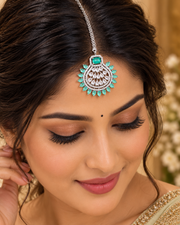 Rhodium-Plated CZ Maang Tikka (Nettichutti)
