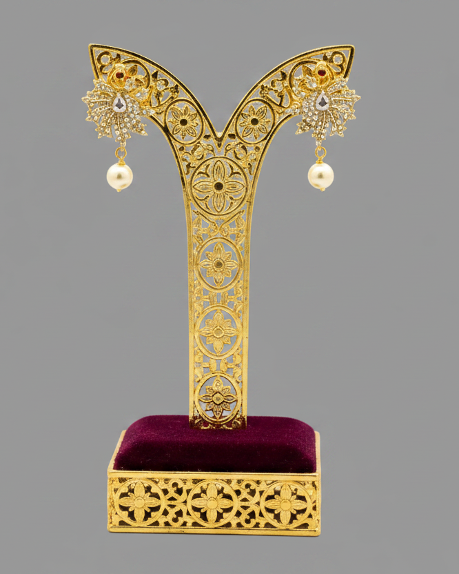 Swati Swan White CZ Stone Pendant  Necklace