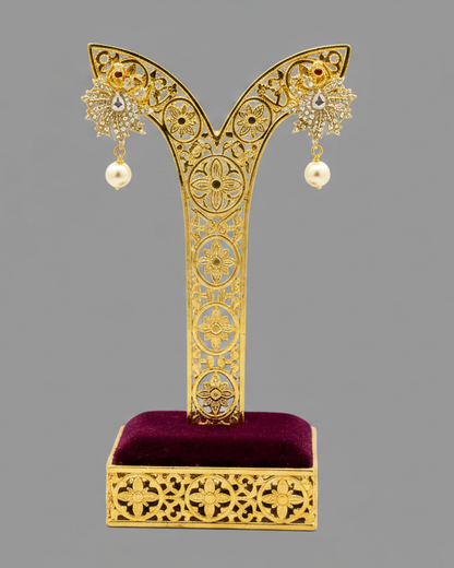 Swati Swan White CZ Stone Pendant  Necklace