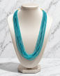 Tur Blue  Turquoise Multistanded Beads Necklace