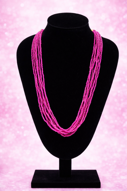 Pink multilayered Beads Necklace