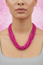 Pink multilayered Beads Necklace