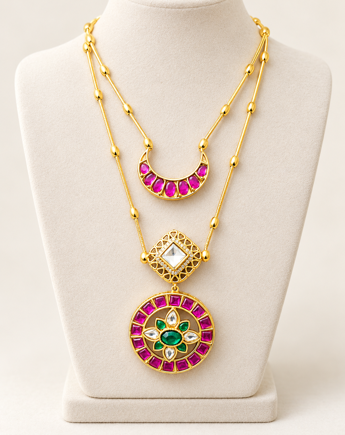 Antique Jadayu Necklace Set