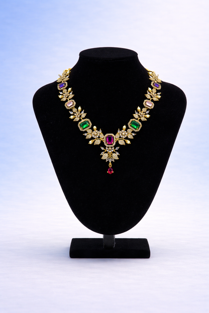 Rivana AD Mutistone Necklace set