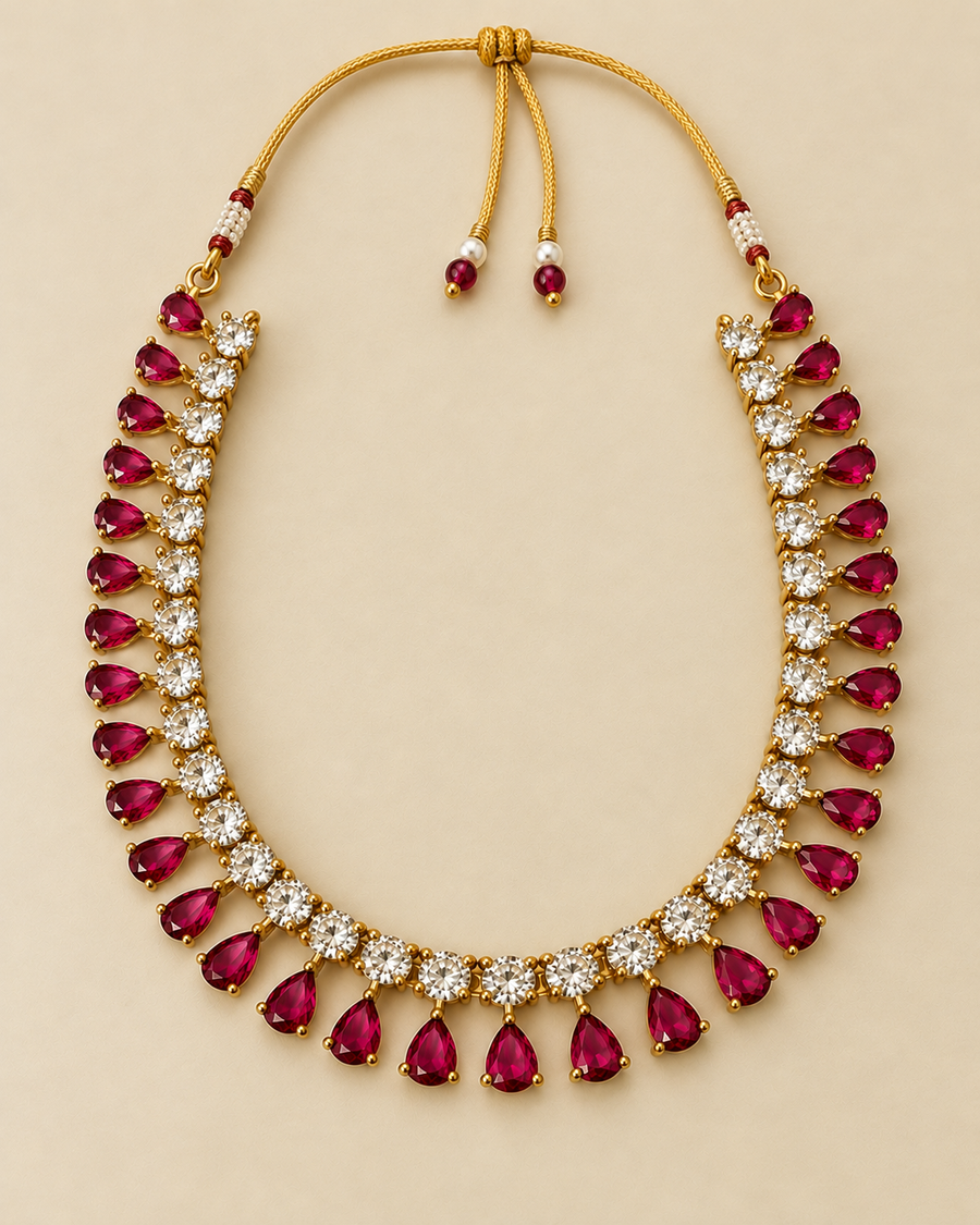 Dewdrop CZ Party Wear Necklace
