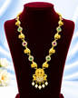 Antique Gold Lakshmi Pendant Necklace Set with Pearl Drops