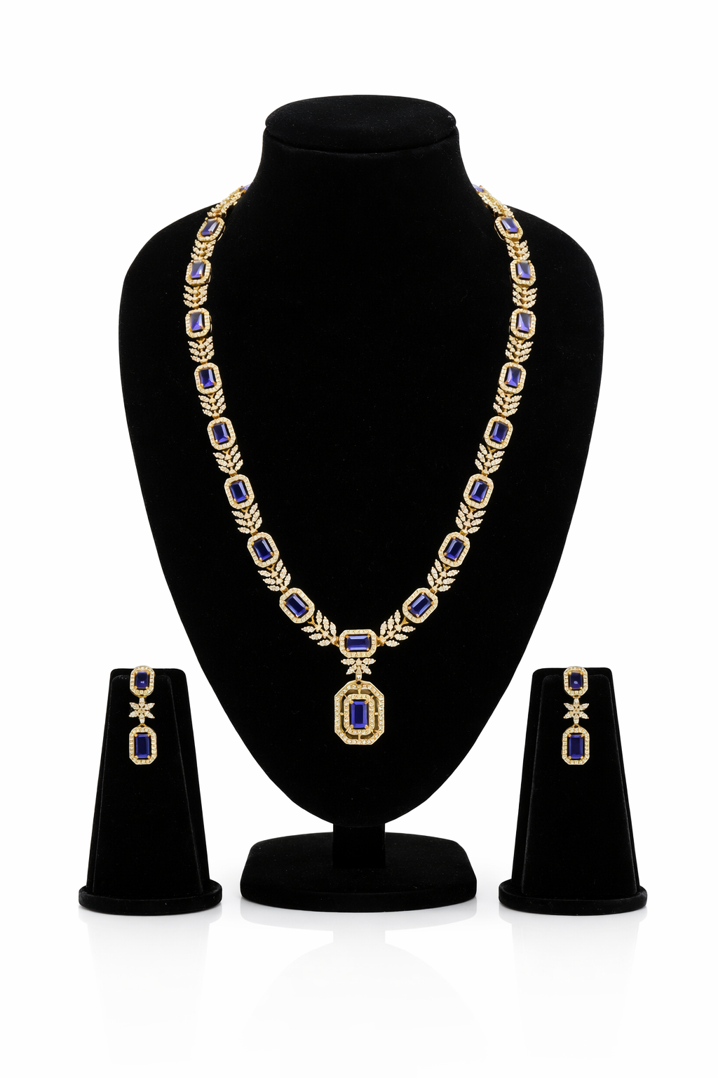 Mia Blue Sapphire Statement Necklace Set