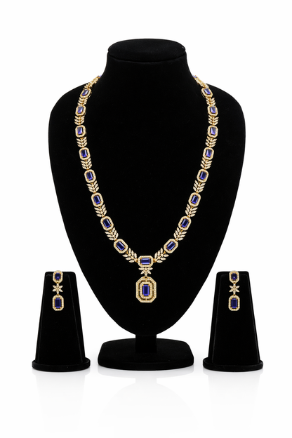 Mia Blue Sapphire Statement Necklace Set