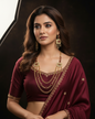Sushmita CZ Red&White Multistone 3 Layer Necklace